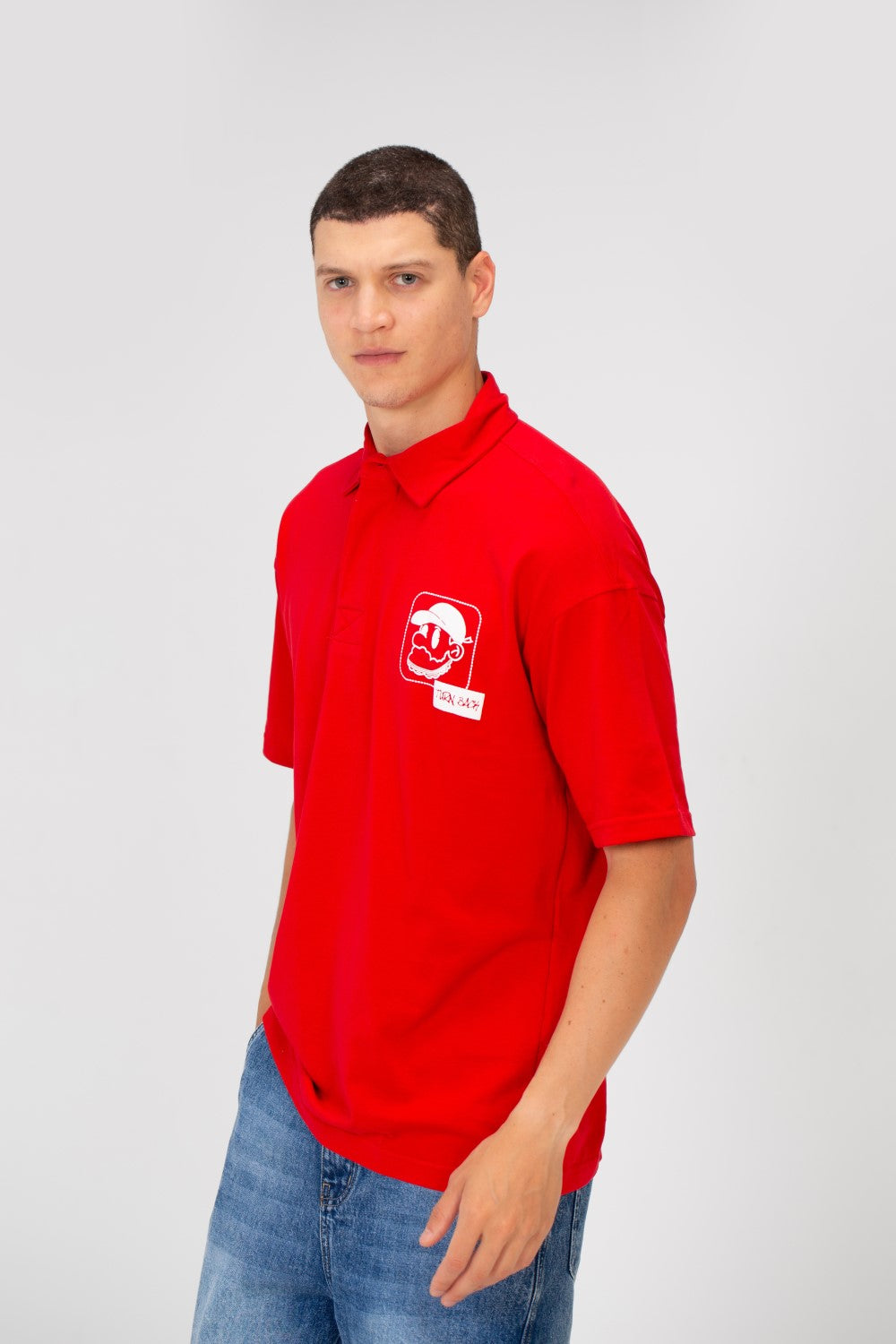 Men's Printed Bolivar Regular Fit Polo Neck Short Sleeve T-Shirt