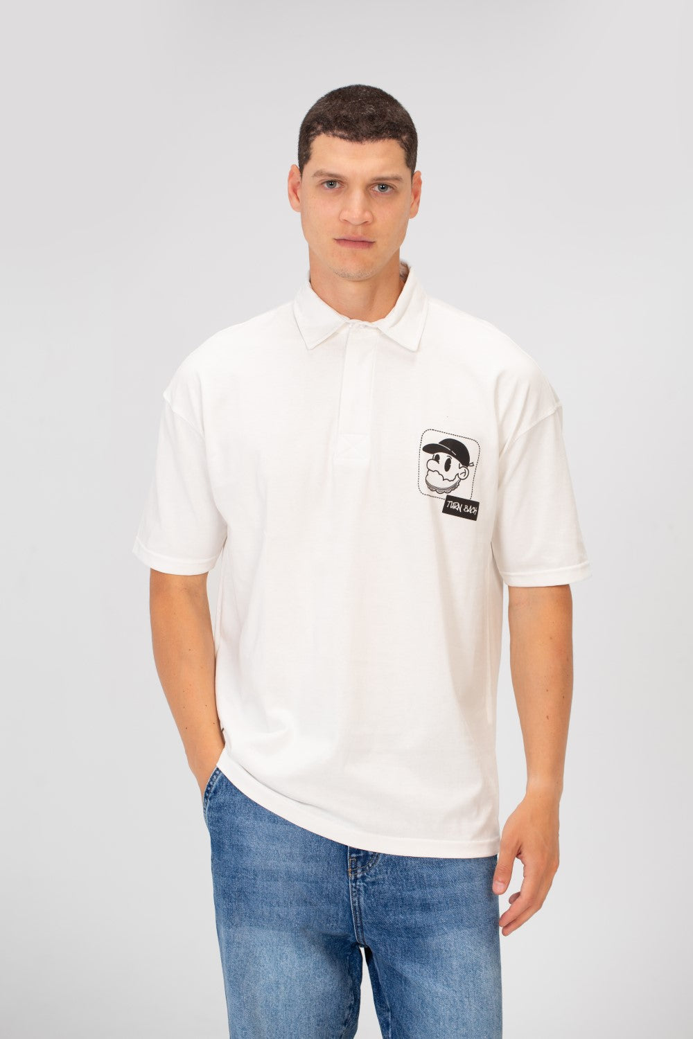 Men's Printed Bolivar Regular Fit Polo Neck Short Sleeve T-Shirt