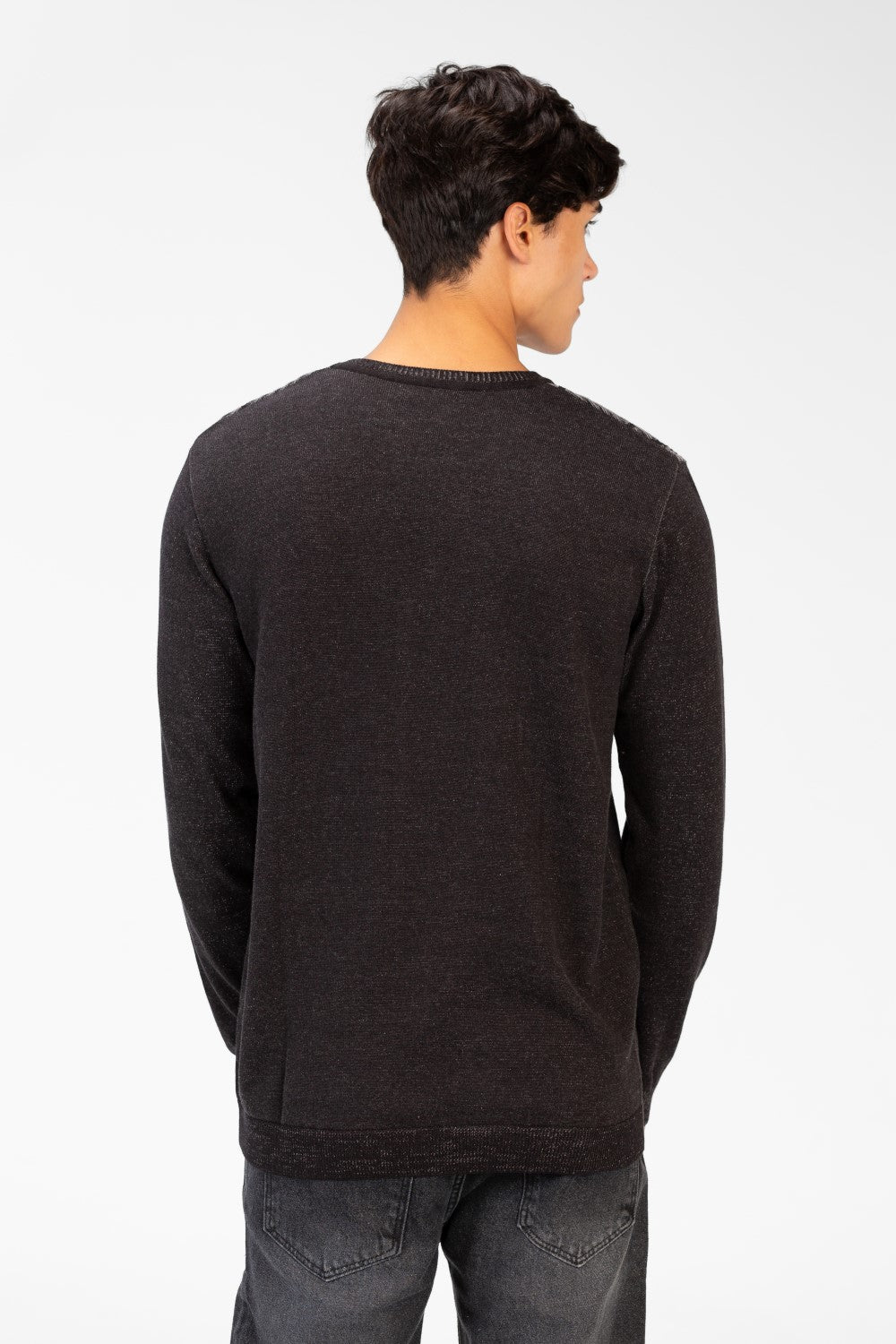 Men's Round Neck Jakar Pullover In Cotton Material