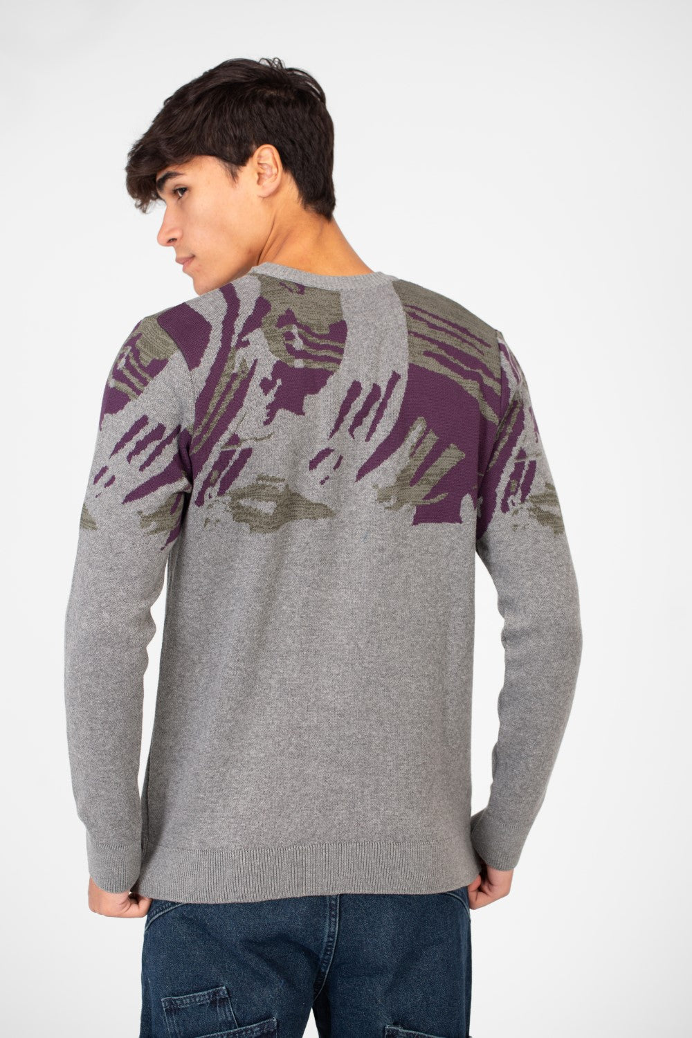 Men's Jakar Printed Crew Neck Pullover Sweater