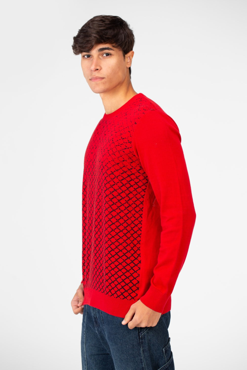 Men's Jakar Sweater Pullover With Round Neck And Sleeves