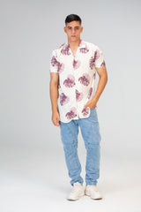 Mens Half Sleeved Slim Fit Shirt In Viscose Cotton