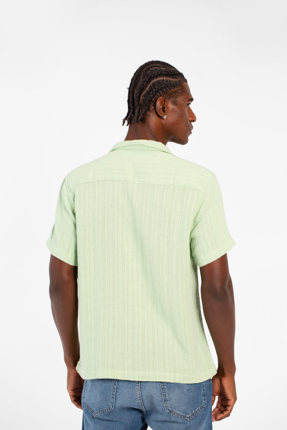 Men's Basic Slim Fit Mesh Short Sleeve Shirt With Front Pocket