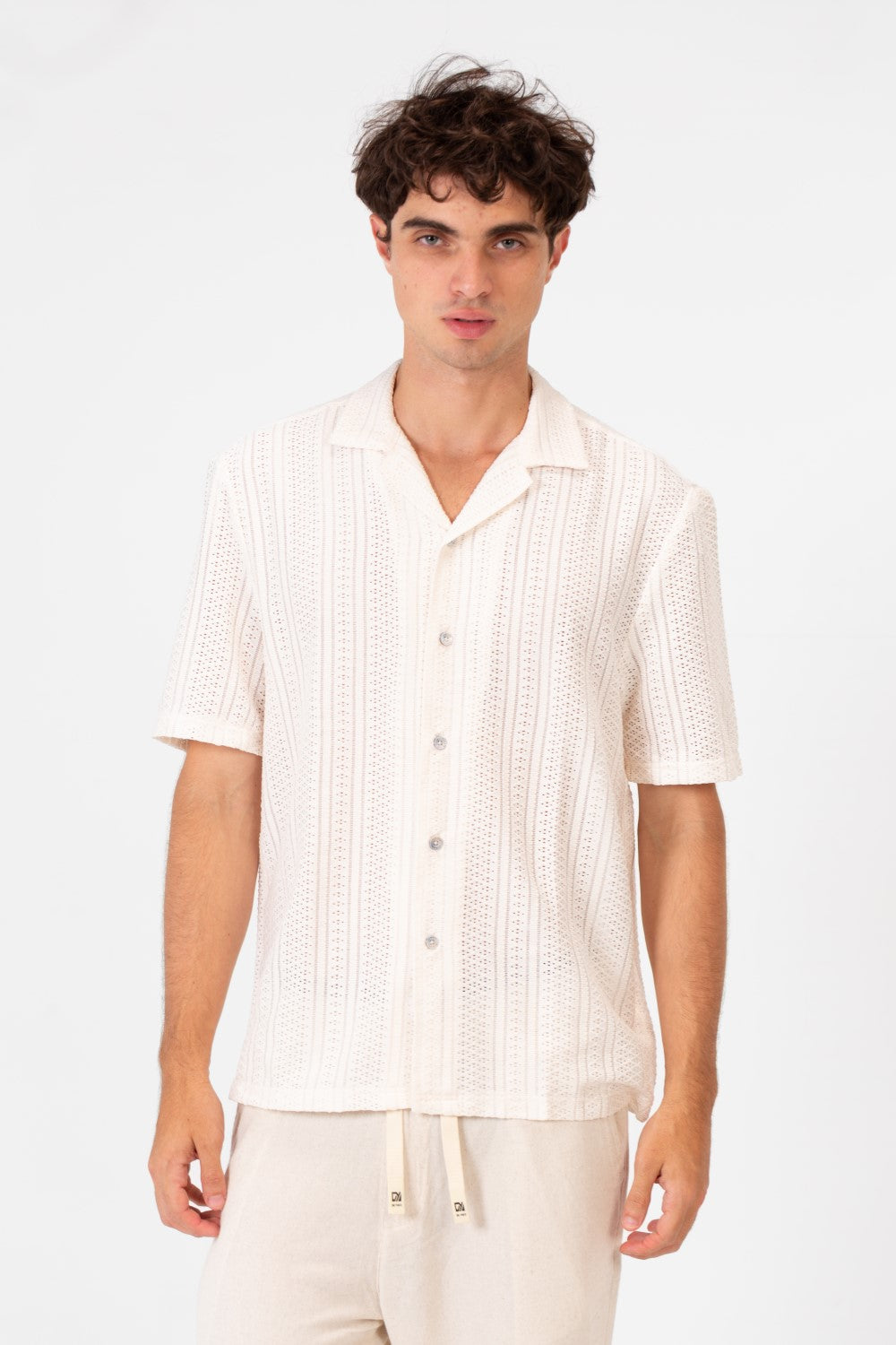 Men's Short Sleeve Mesh Breathable Slim Fit Transparent Shirt