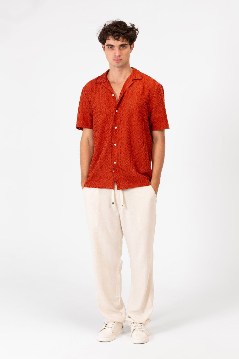 Men's Short Sleeve Mesh Breathable Slim Fit Transparent Shirt