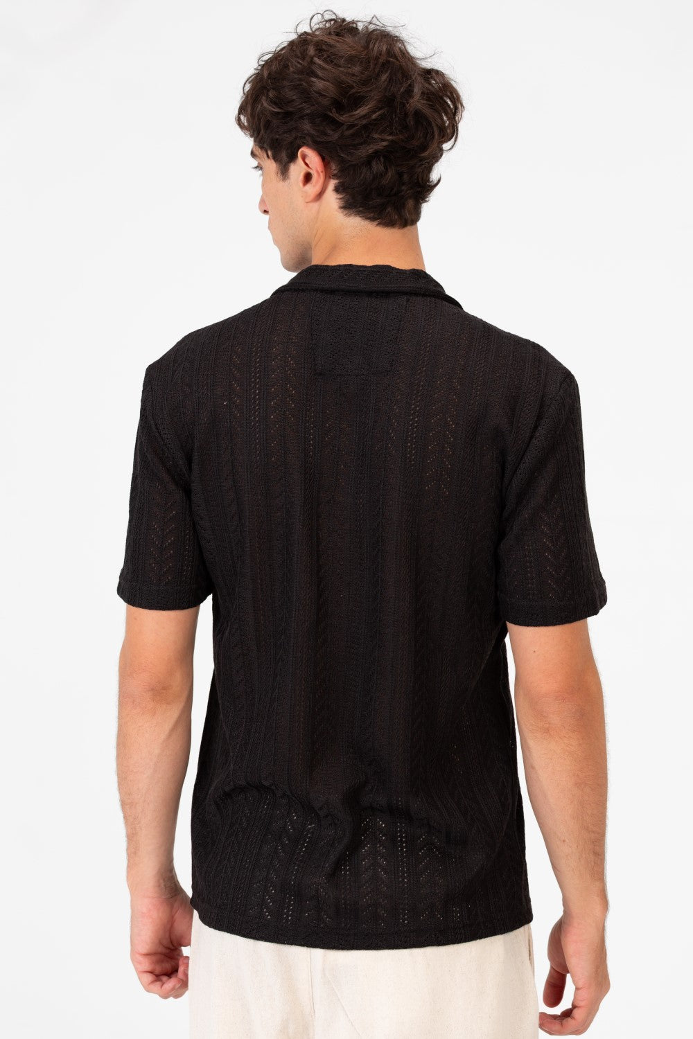 Men's Tomato Half Sleeve Mesh Slim Fit Basic Modern Shirt