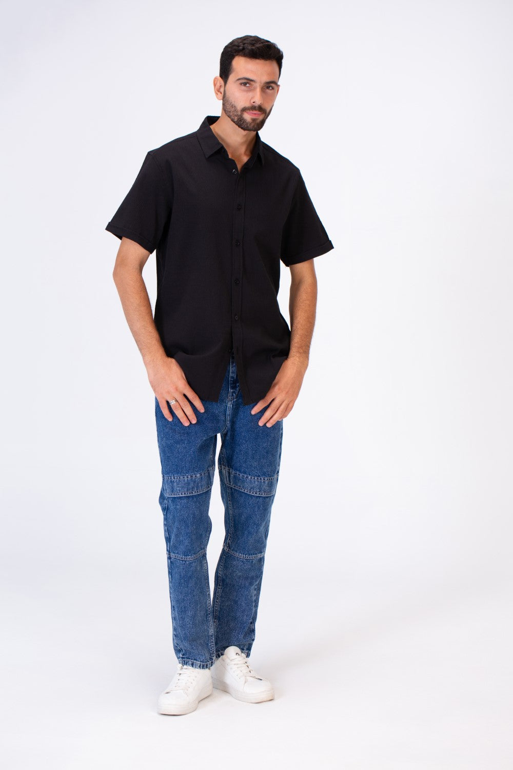 Men's Slim Fit Basic Plain Short Sleeves Shirt With Comfortable Fit