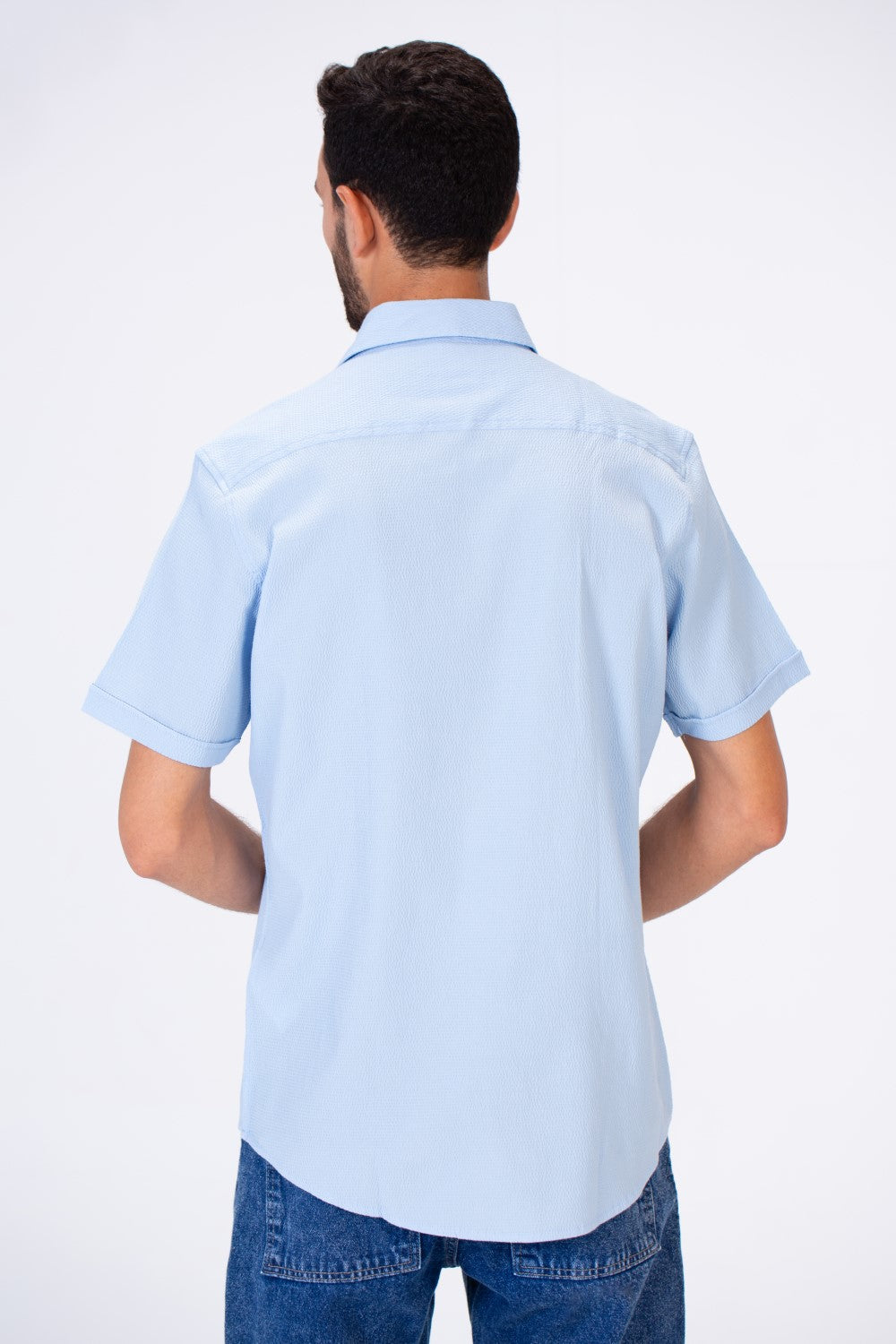 Men's Slim Fit Basic Plain Short Sleeves Shirt With Comfortable Fit