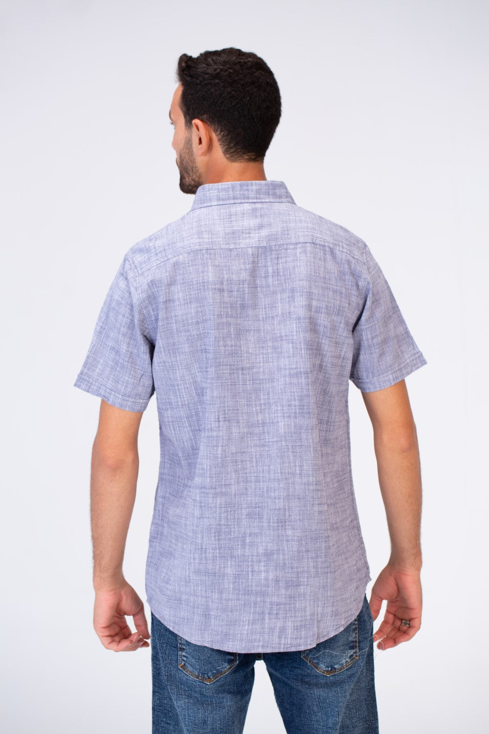 Mens Half Sleeve Slim Fit Basic Plain Linen Shirt