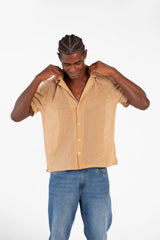 Men's Basic Slim Fit Half Sleeve Transparent Mesh Shirt