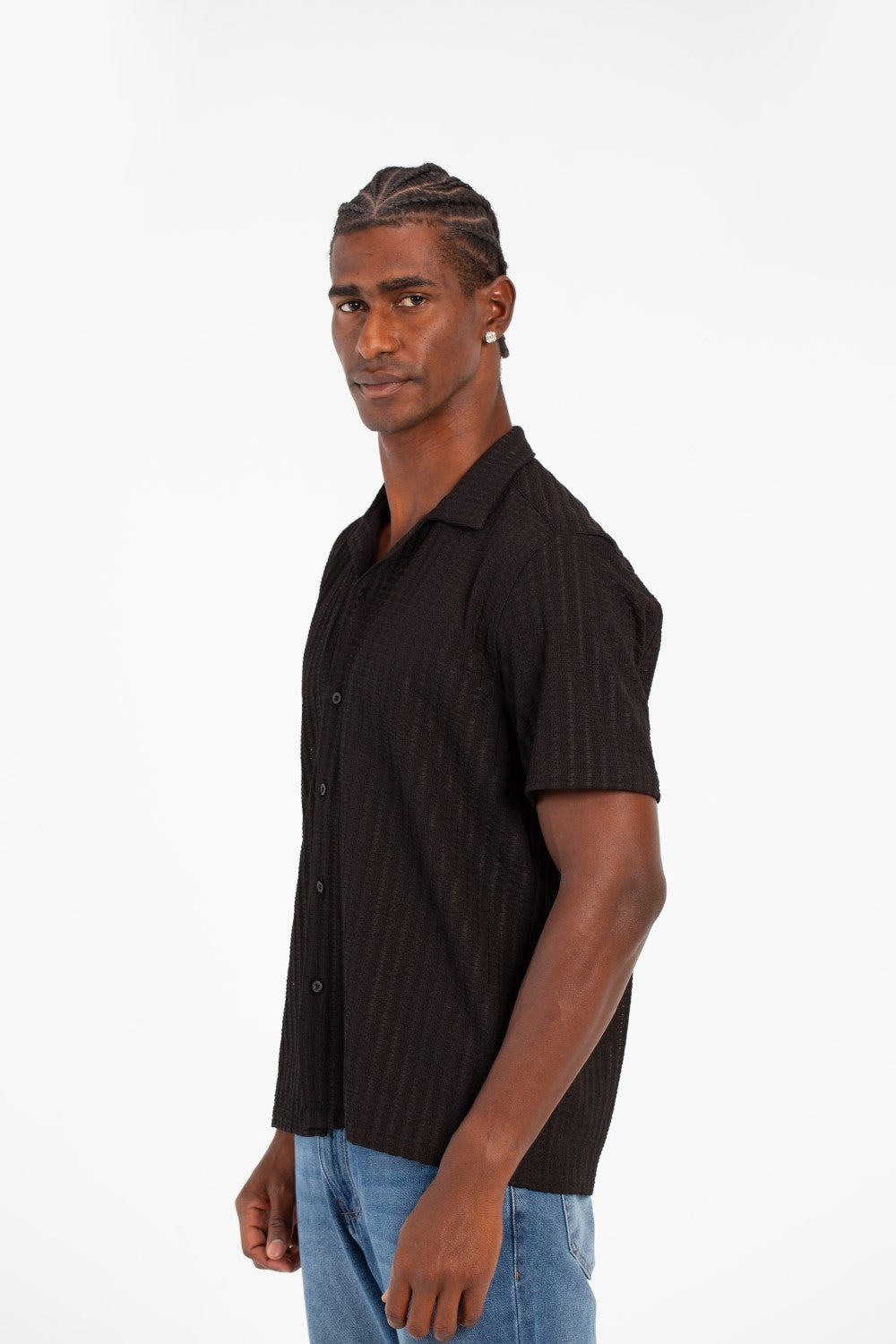 Men's Modern Slim Fit Basic Short Sleeve Mesh Breathable Shirt