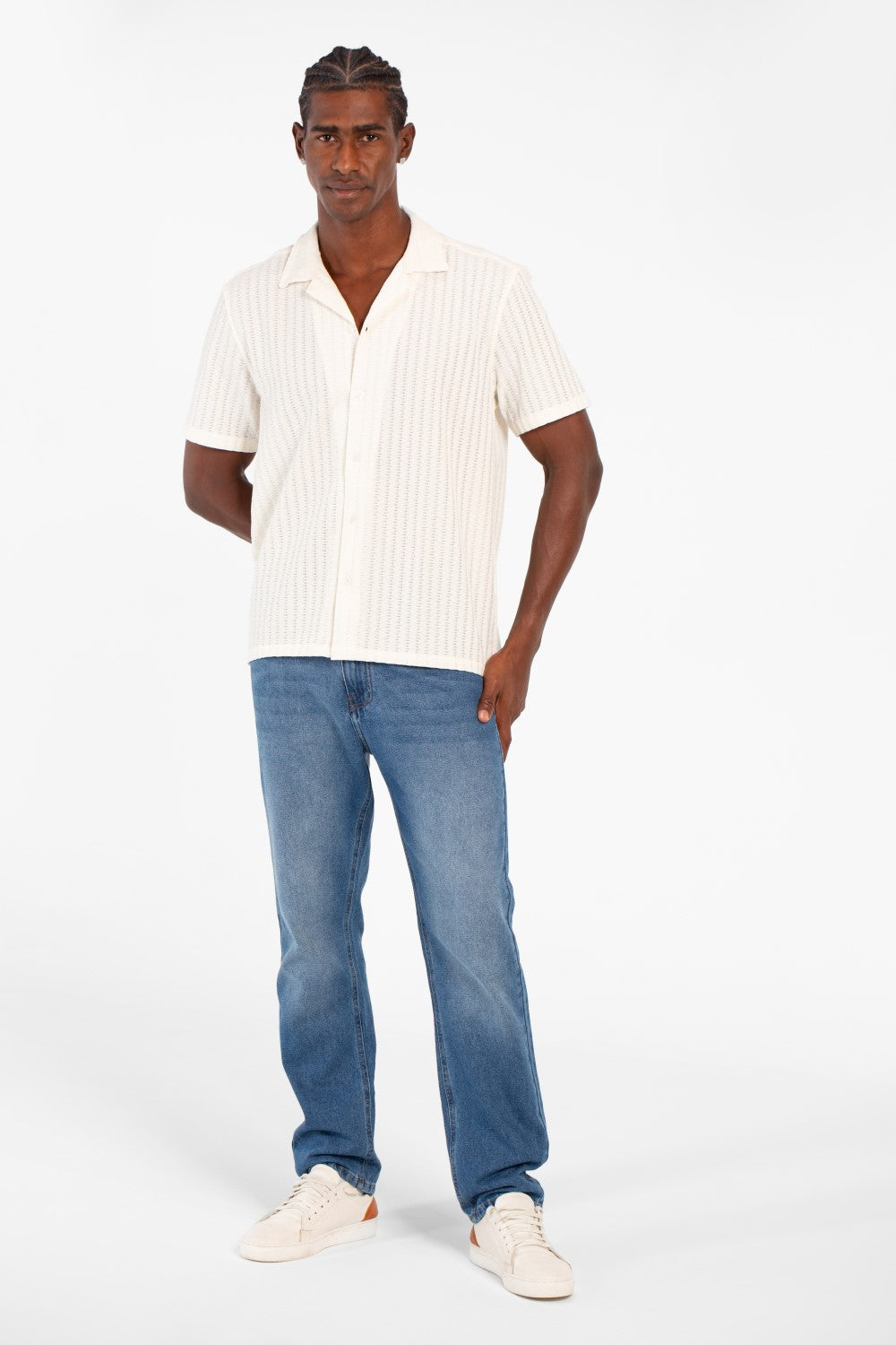Men's Modern Slim Fit Basic Short Sleeve Mesh Breathable Shirt