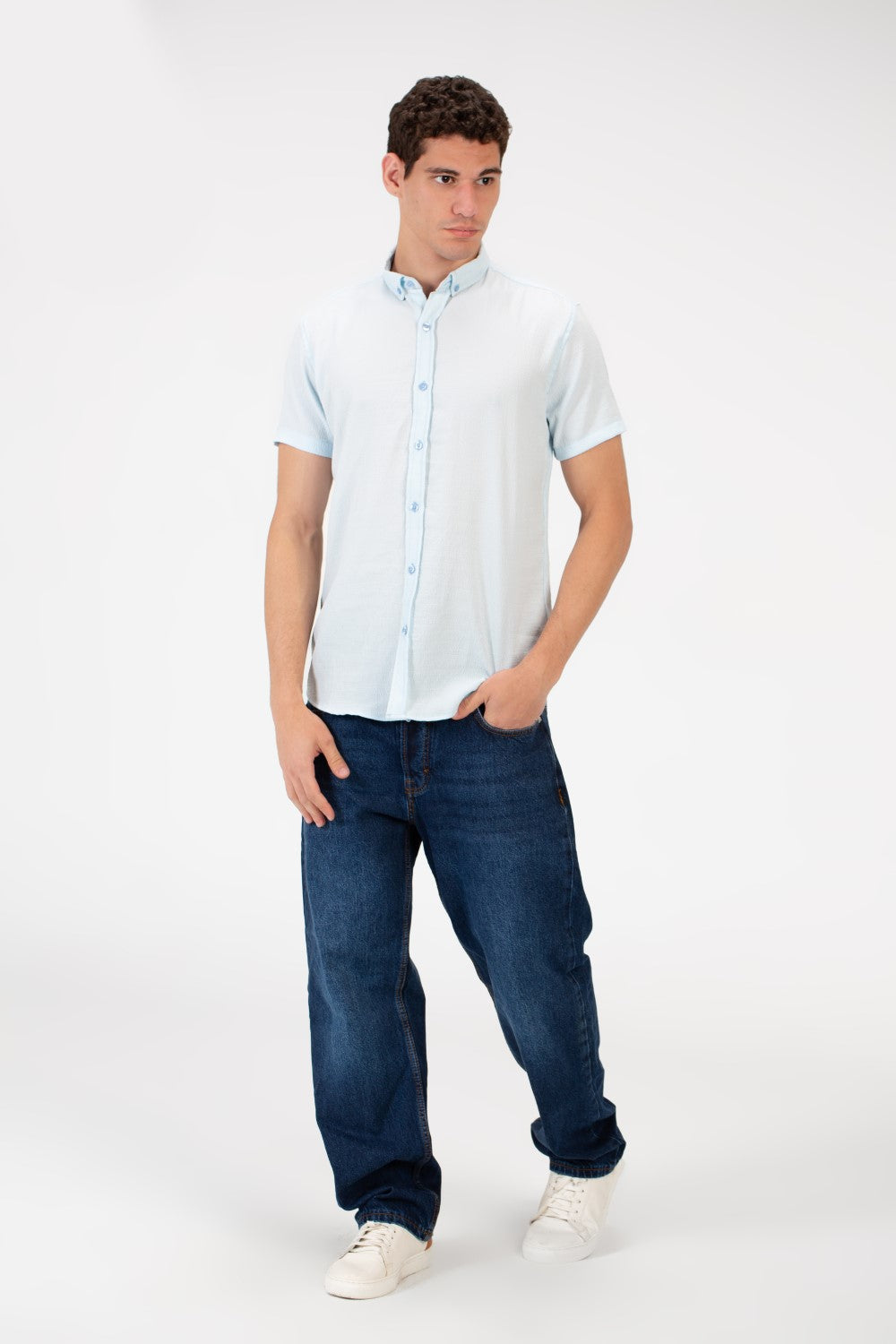 Men's Slim Fit Basic Half Sleeve Shirt