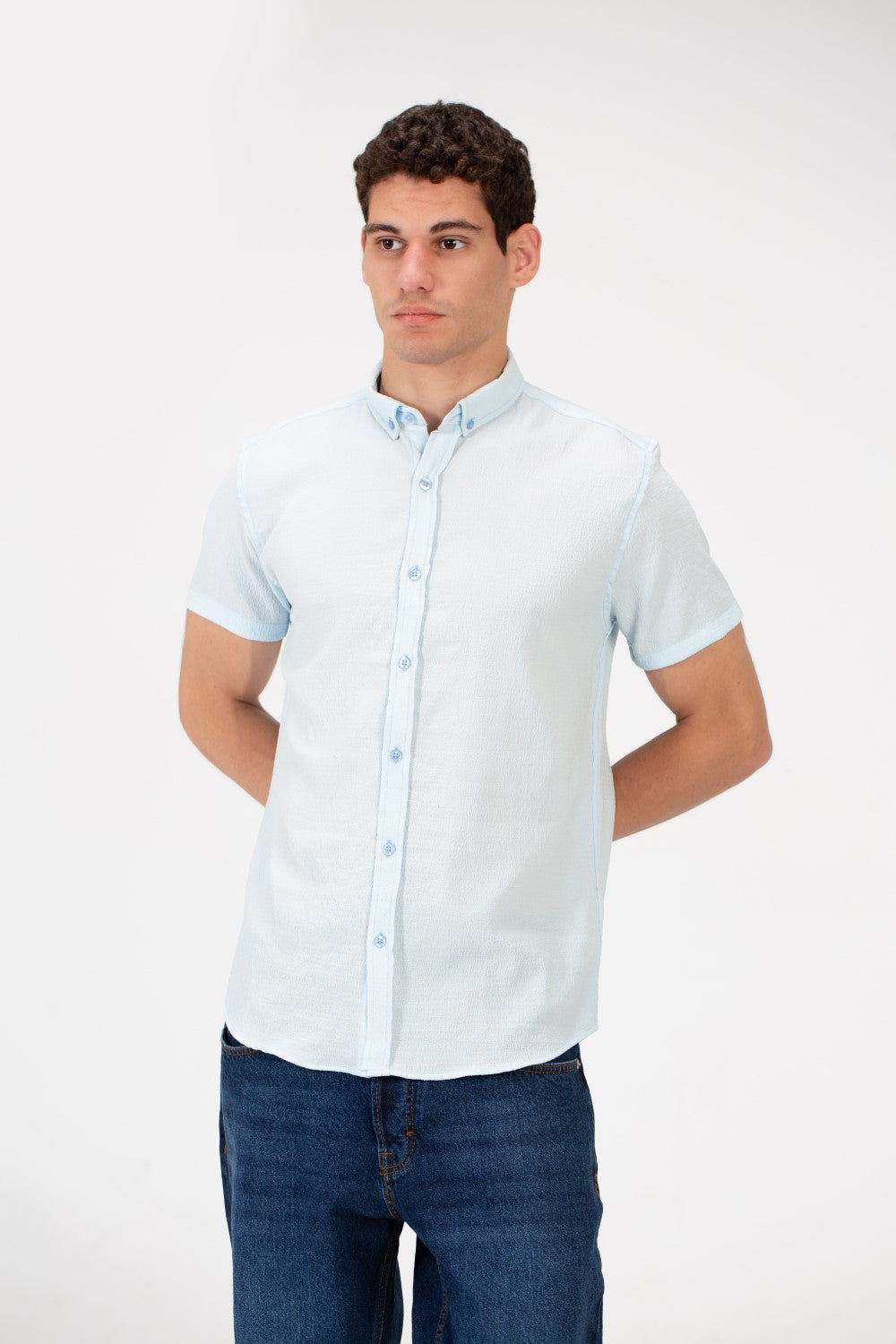 Men's Slim Fit Basic Half Sleeve Shirt