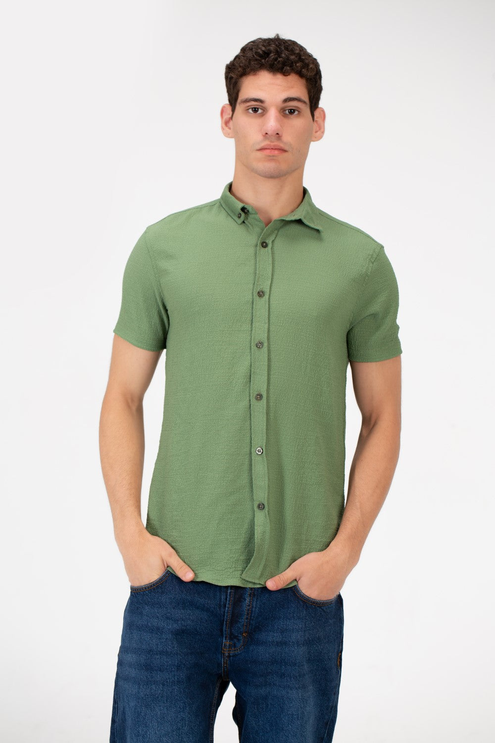 Men's Slim Fit Basic Half Sleeve Shirt
