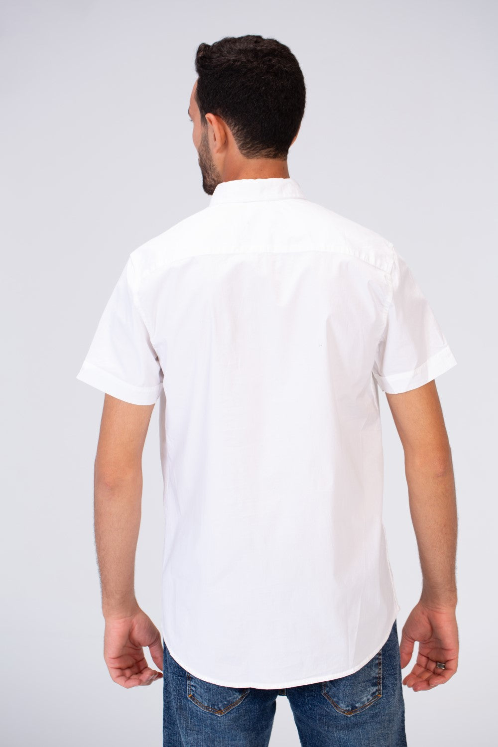 Mens Half Sleeved Slim Fit Basic Plain Shirt Made Of Lycra Poplin Material