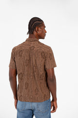 Men's Half Sleeve Jakar Shirt With Breathable Fabric In High Quality Modern Design
