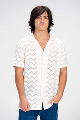 Men's Half Sleeve Slim Fit Shirt With A Unique Cut And Buttons On The Front