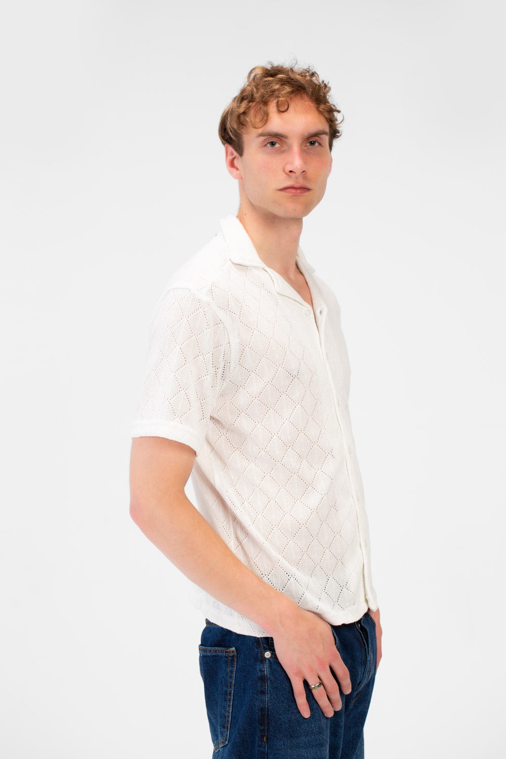 Men's Slim Fit Sheer Mesh Shirt