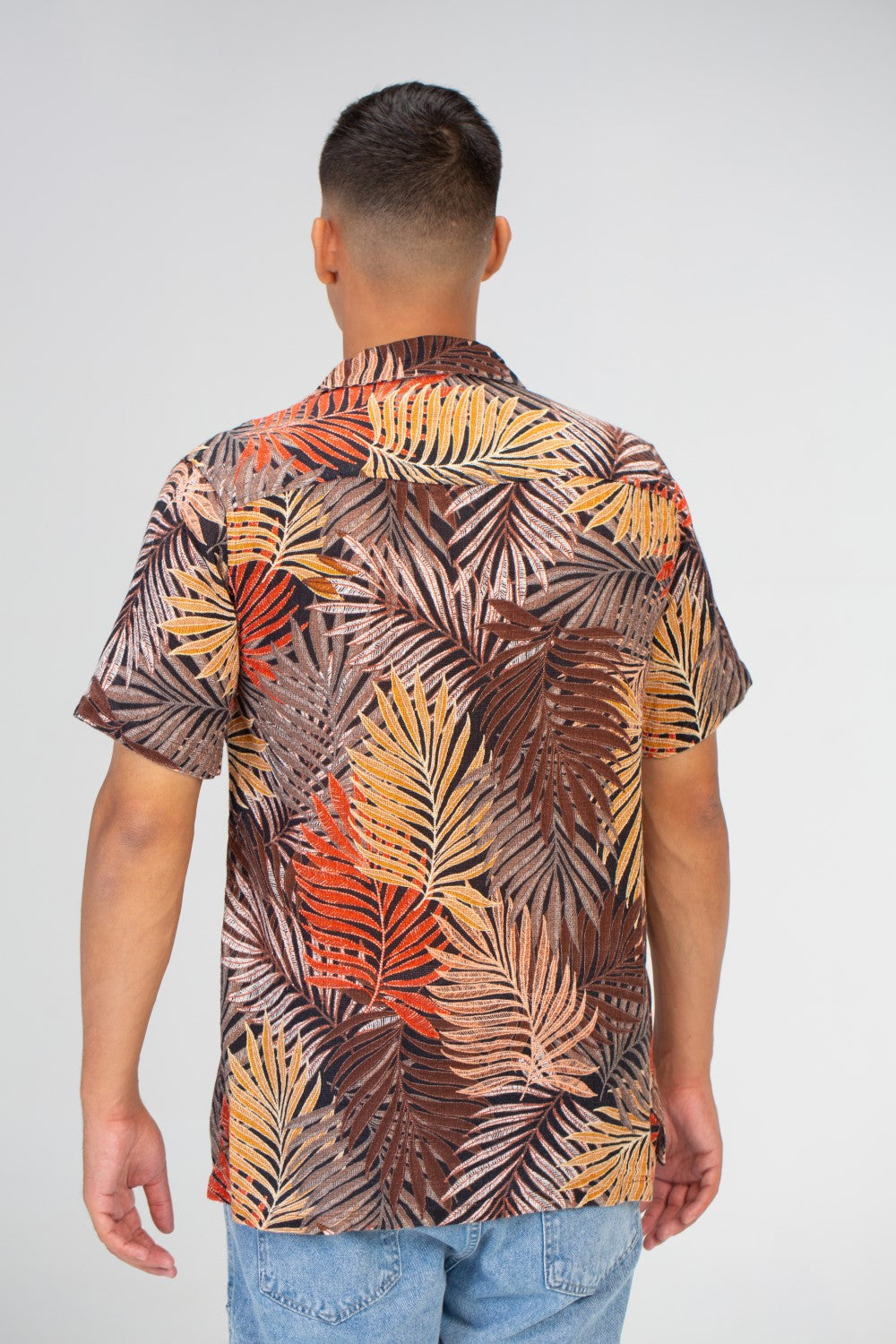 Mens Jakar Half Sleeve Shirt With Front Buttons And Full Print