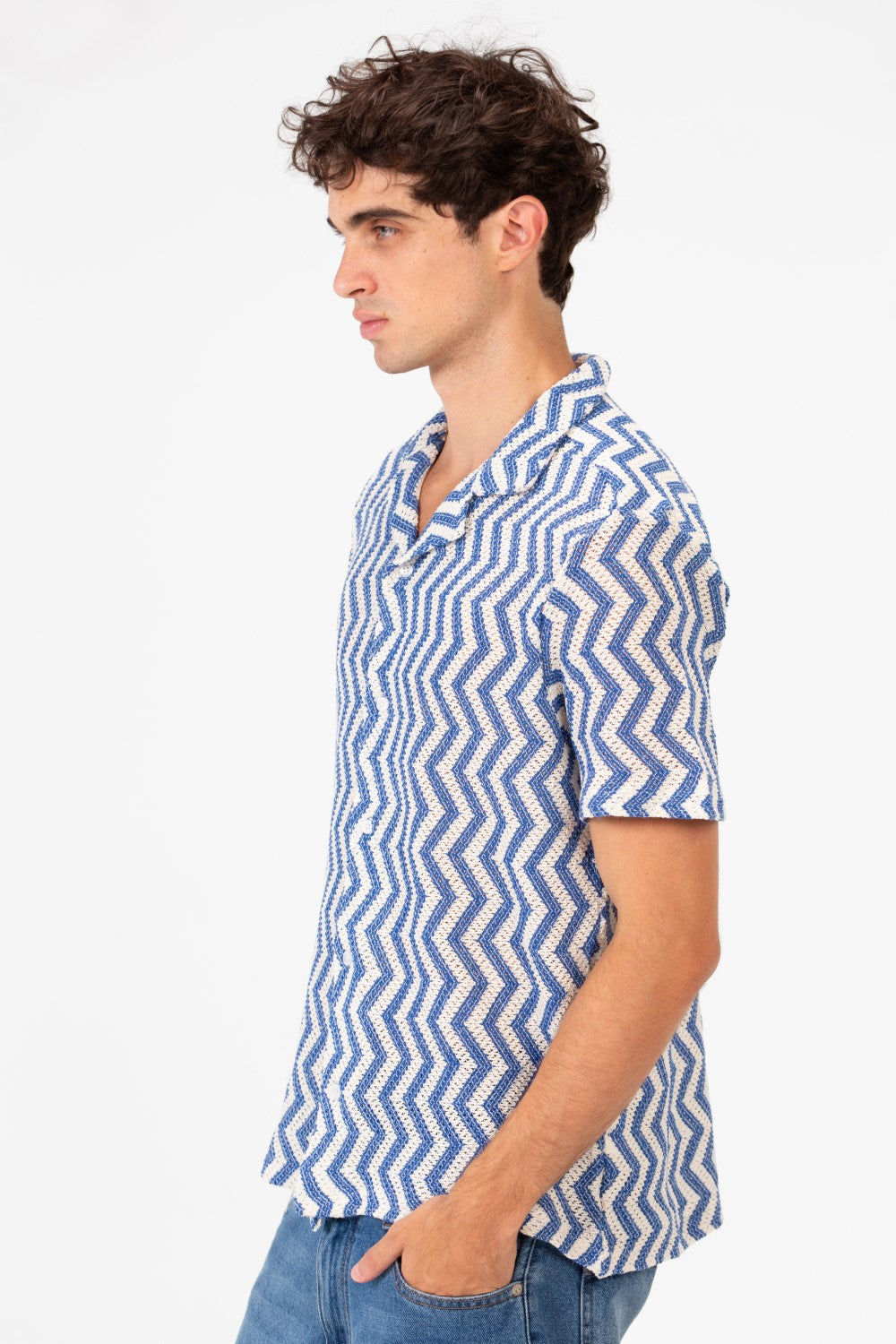 Men's Slim Fit Short Sleeve Jakar Mesh Shirt With Breathable High Quality Material