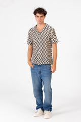 Men's Slim Fit Short Sleeve Jakar Mesh Shirt With Breathable High Quality Material