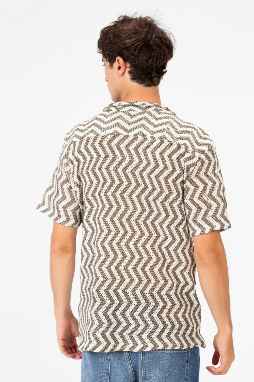 Men's Slim Fit Short Sleeve Jakar Mesh Shirt With Breathable High Quality Material