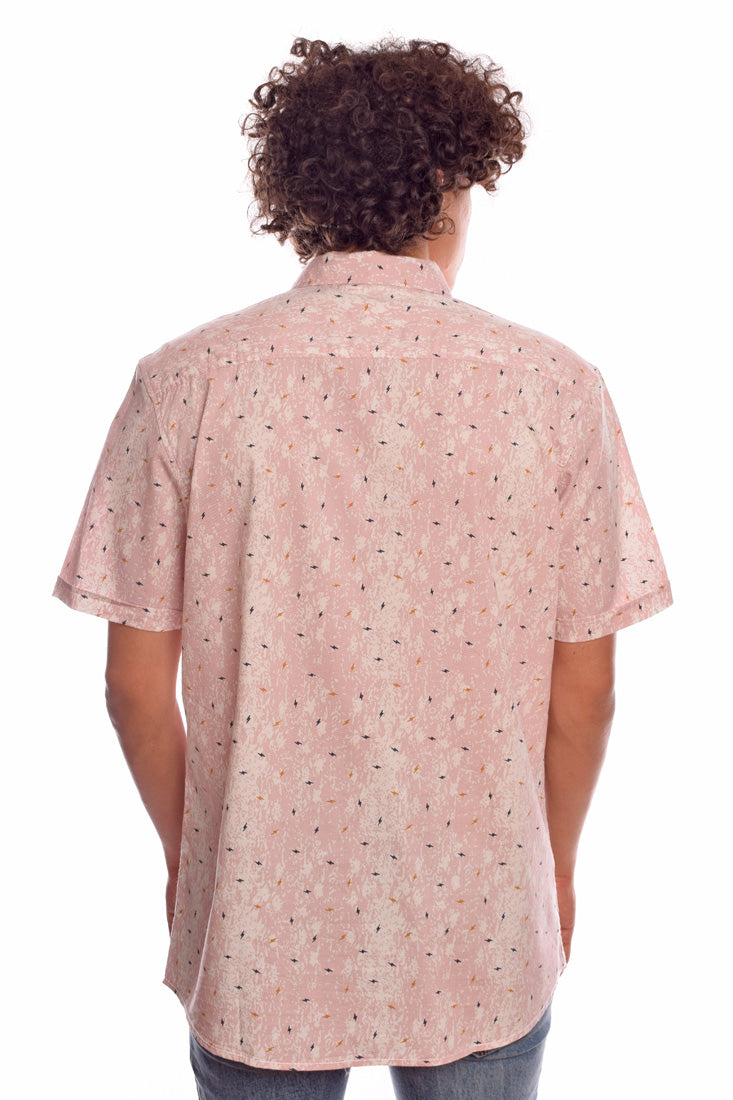 Men's Short Sleeve Casual Made Of Soft Cotton Regular Fit Shirt With Printed Jakar Pattern