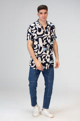 Mens Half Sleeved Jakar Printed Slim Fit Shirt With Cotton Viscose Material