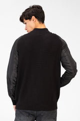 Men's Round Neck Pullover With Full Zip In Cotton Material