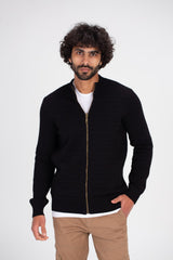 Men's Slim Fit Full Zipper Padded Basic Wool Pullover