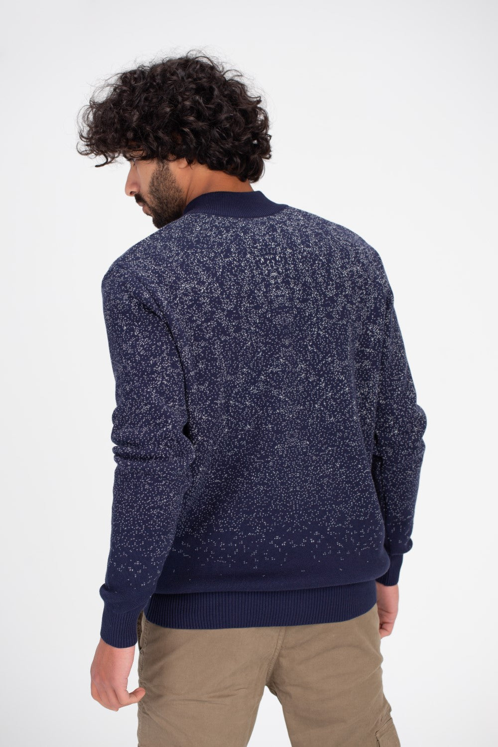 Men's Regular Fit Full Zipper Unique Style Comfort  Wool Pullover