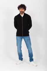 Men's Slim Fit Full Zipper Unique Style Soft Wool Pullover