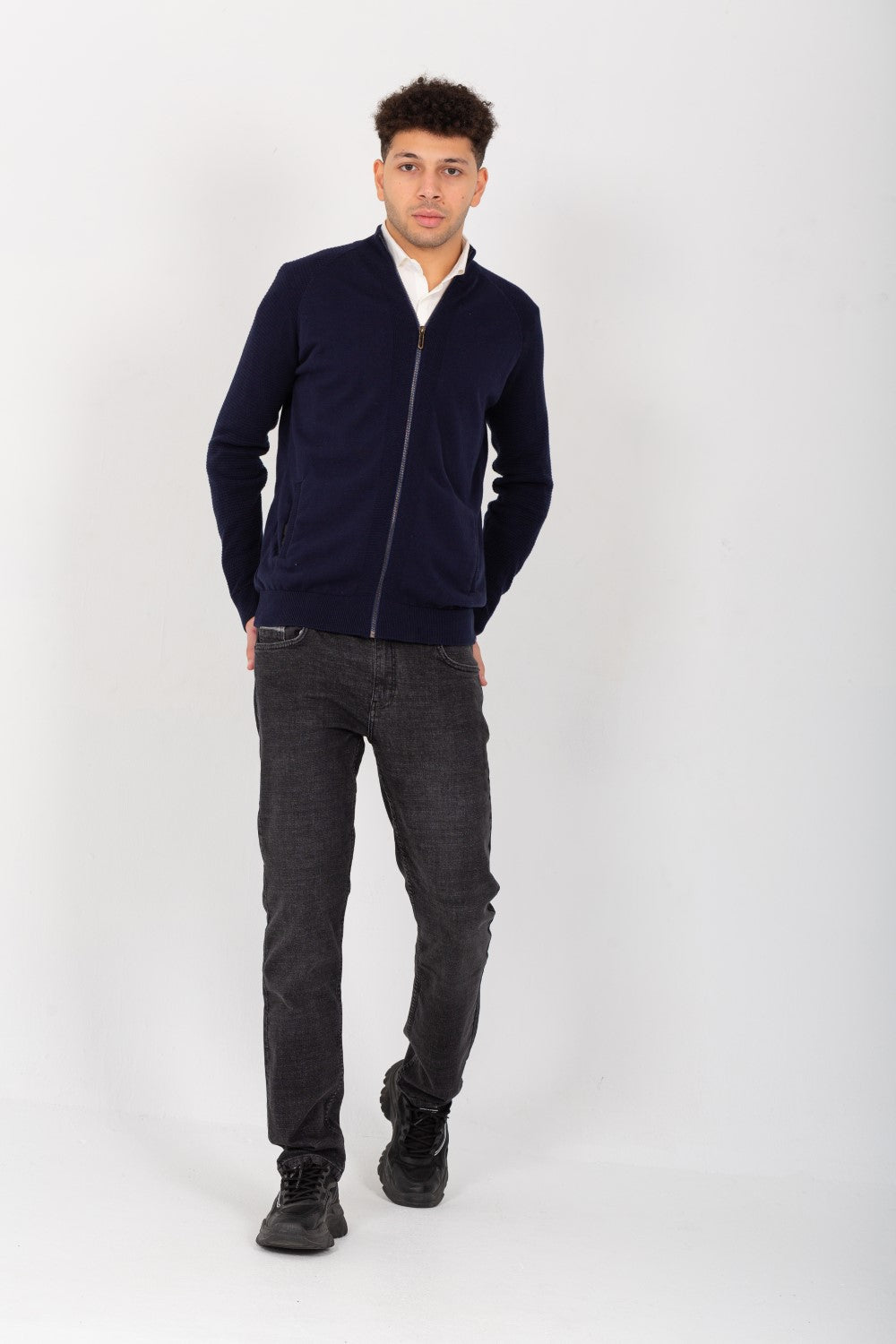 Men's Slim Fit Full Zipper Round Unique Style Pullover