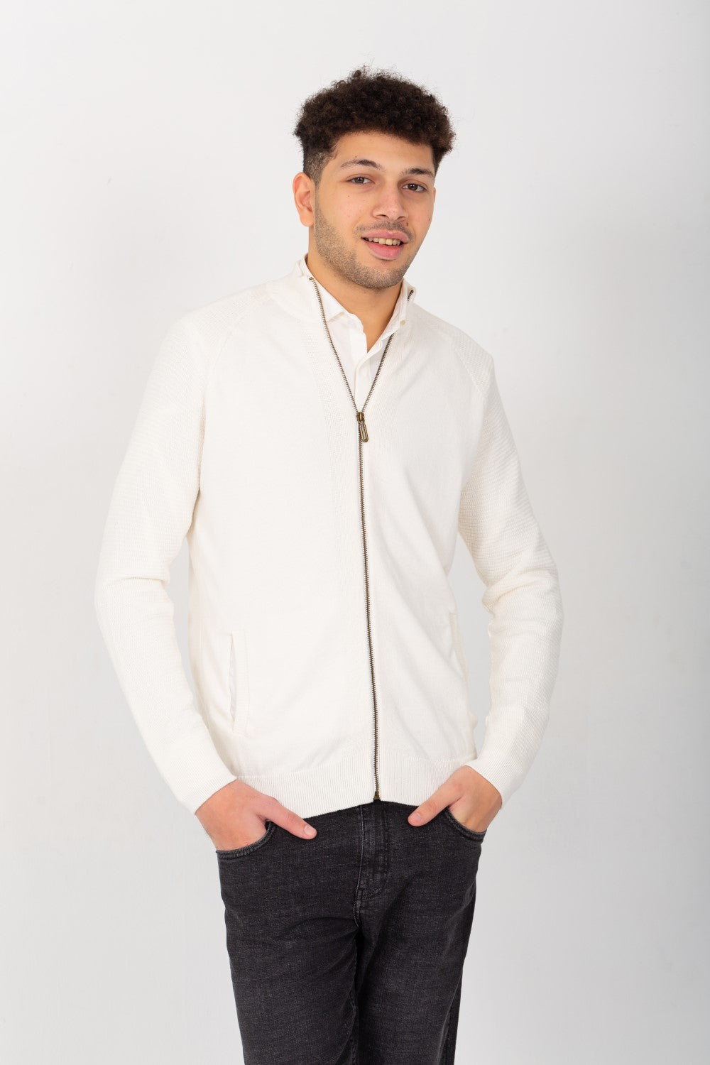 Men's Slim Fit Full Zipper Round Unique Style Pullover