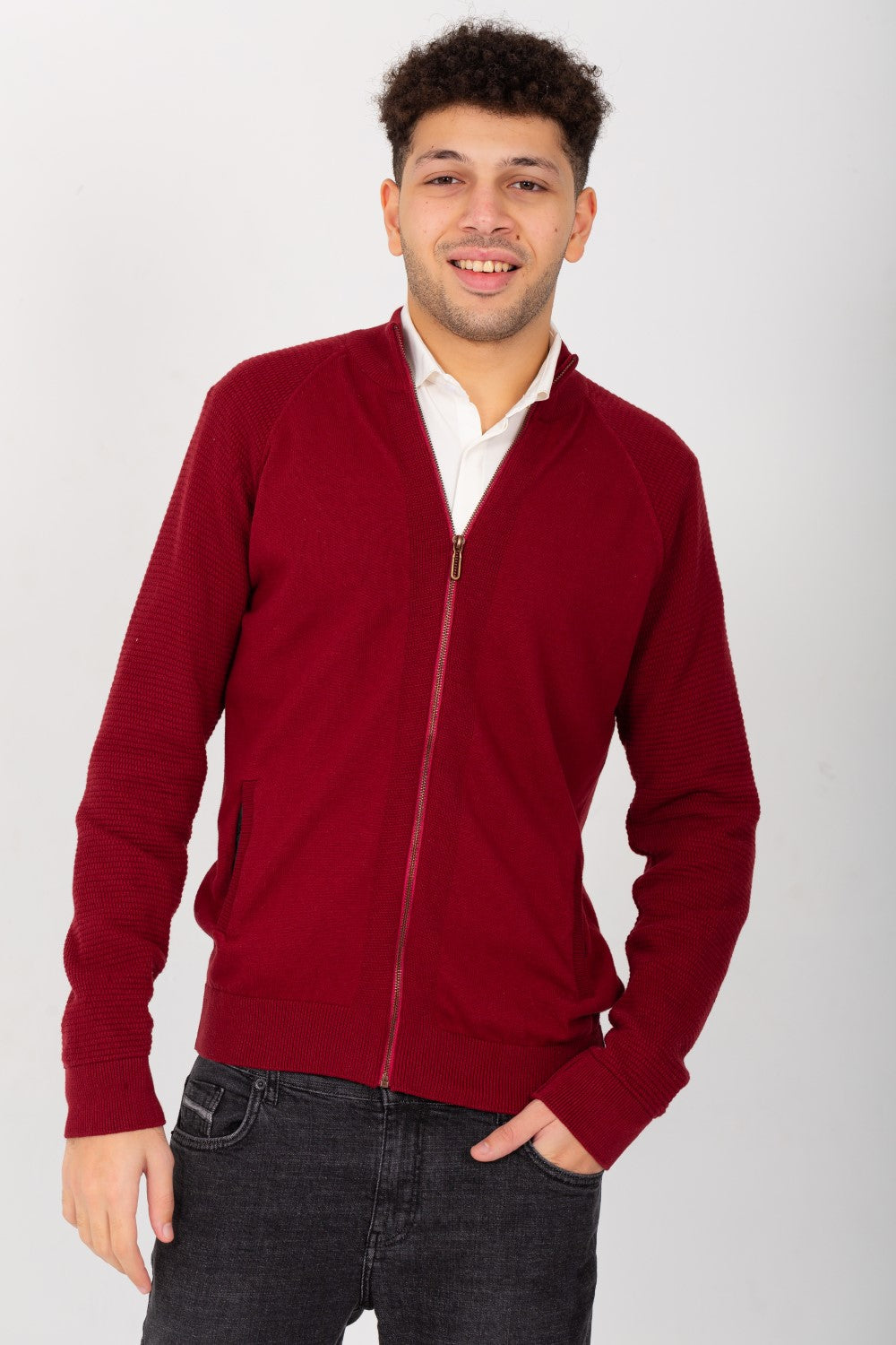 Men's Slim Fit Full Zipper Round Unique Style Pullover