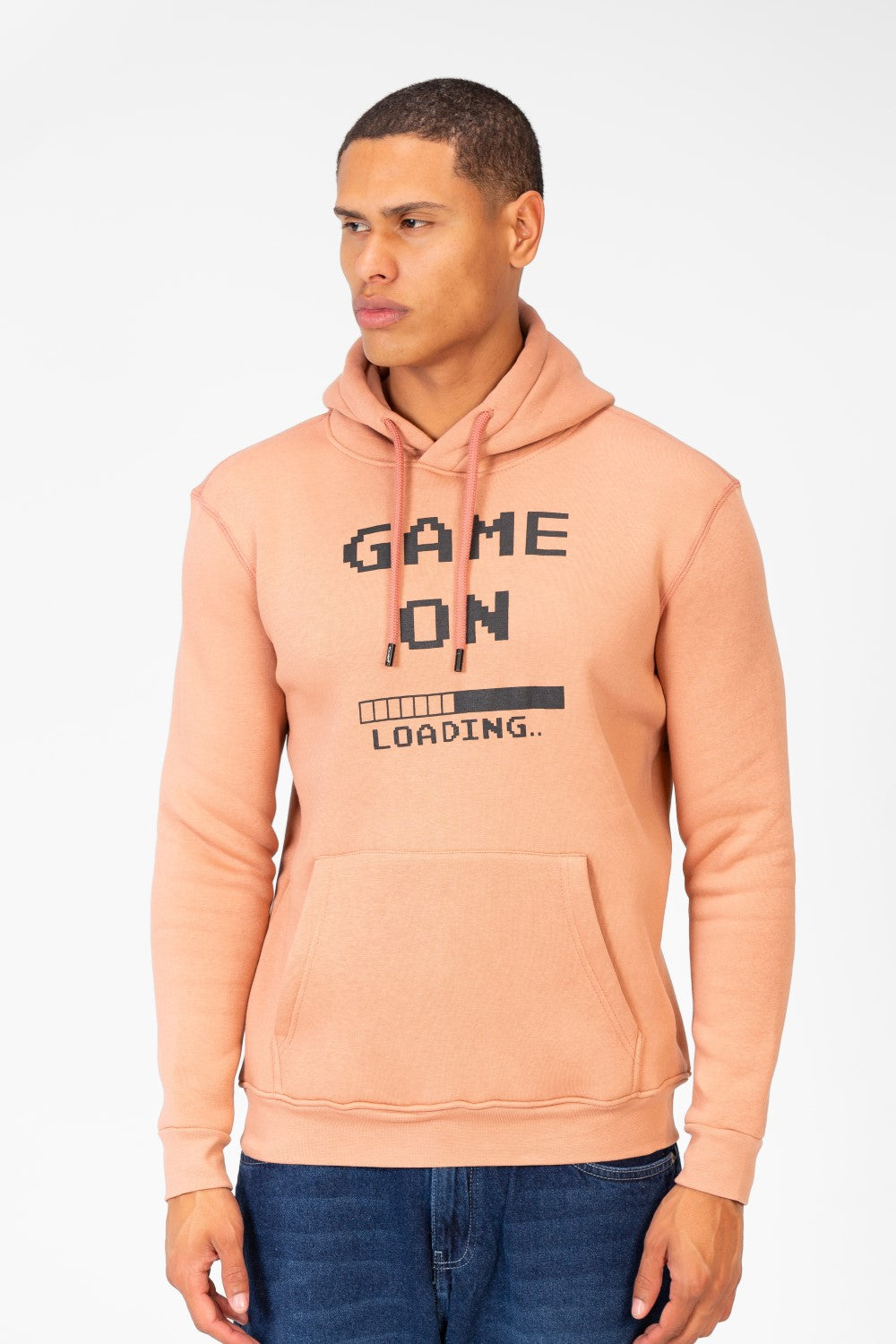 Men's Slim Fit Hoodie Sweatshirt With Text Print 1