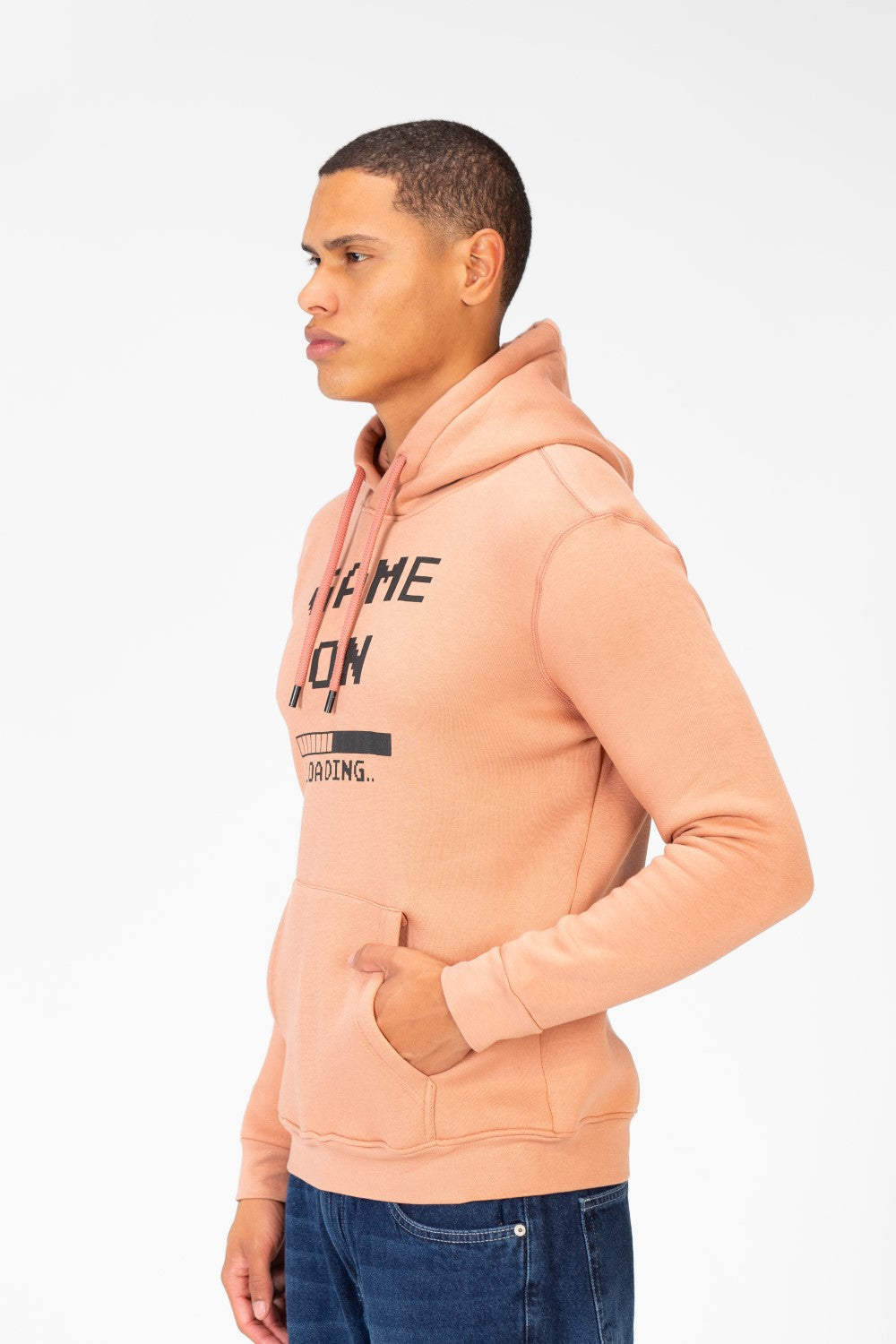 Men's Slim Fit Hoodie Sweatshirt With Text Print 1