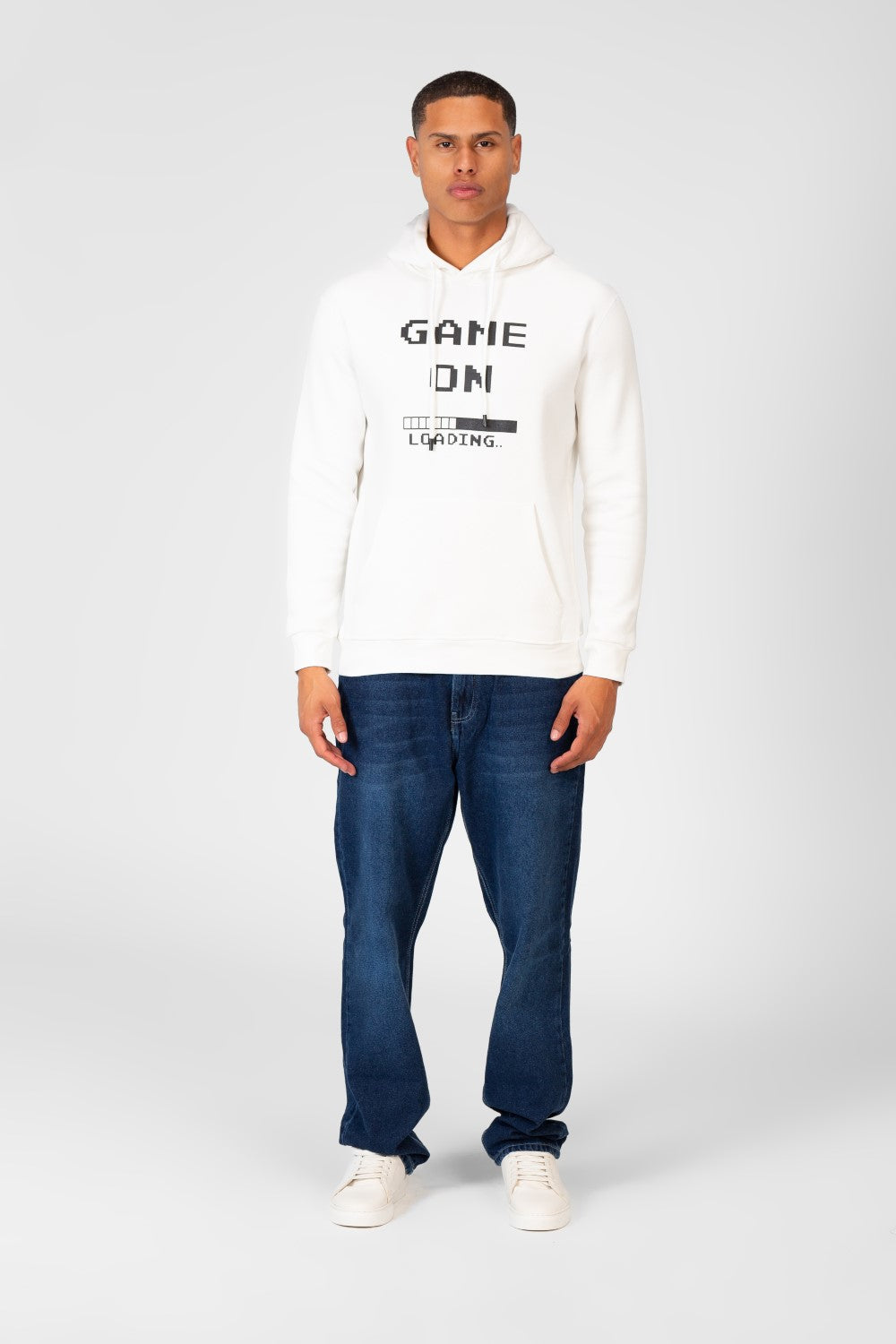 Men's Slim Fit Hoodie Sweatshirt With Text Print 1