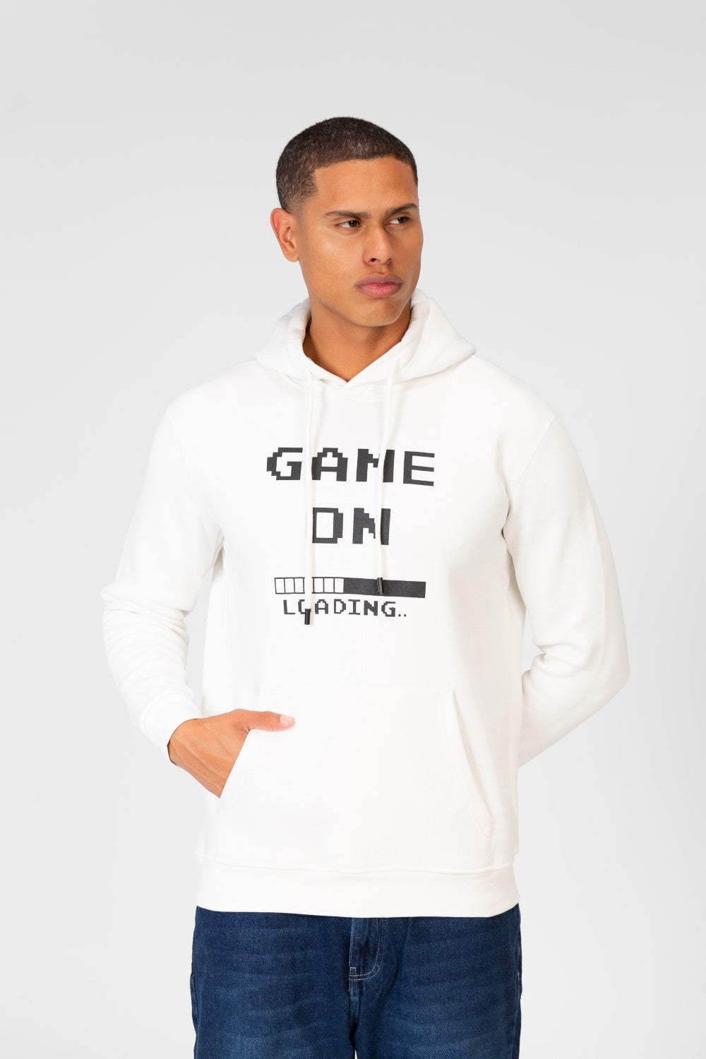 Men's Slim Fit Hoodie Sweatshirt With Text Print 1