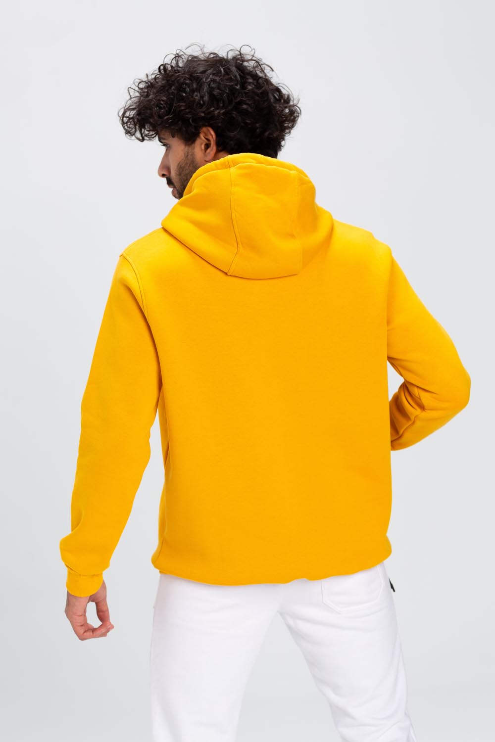 Men's Slim Fit Hoodie Made Of Comfort Melton Padded Front Printed Sweatshirt
