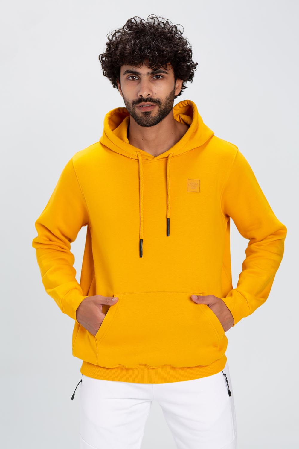 Men's Slim Fit Hoodie Made Of Comfort Melton Padded Front Printed Sweatshirt