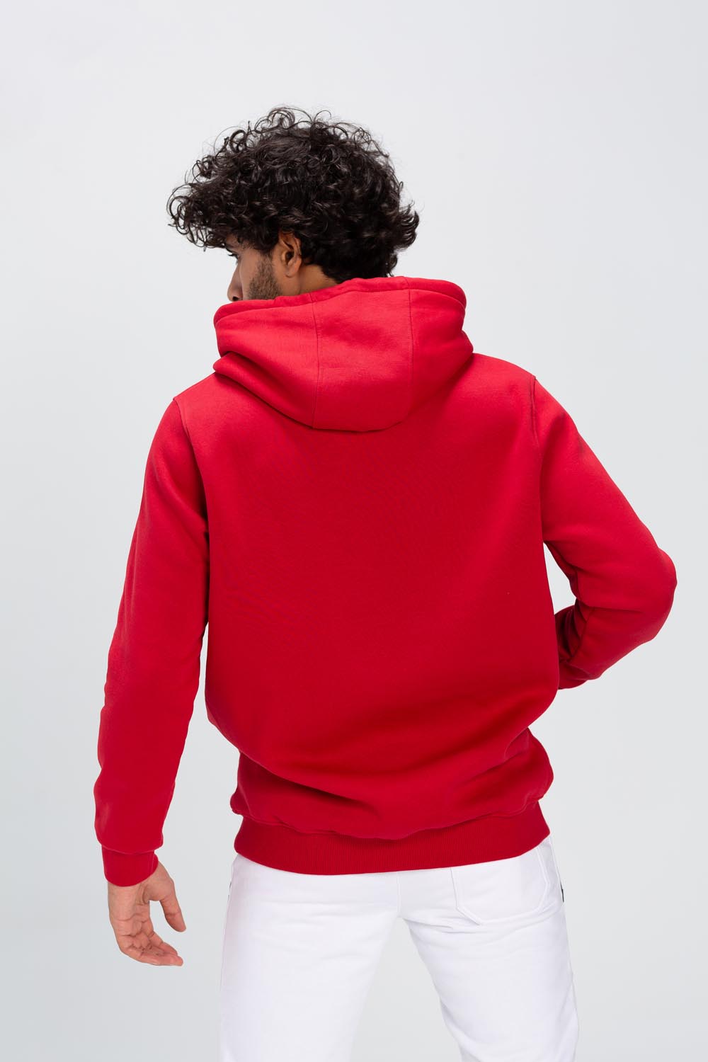 Men's Slim Fit Hoodie Made Of Comfort Melton Padded Front Printed Sweatshirt