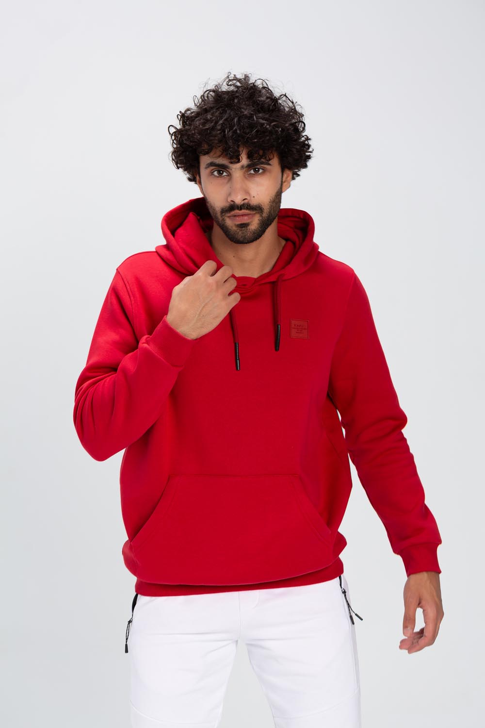 Men's Slim Fit Hoodie Made Of Comfort Melton Padded Front Printed Sweatshirt
