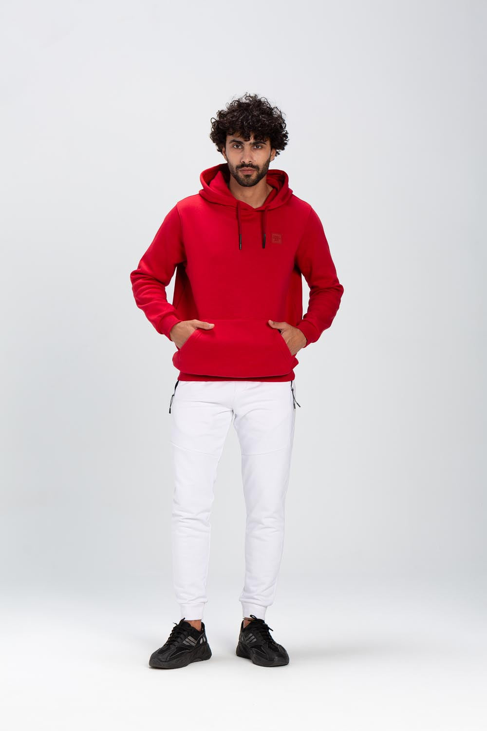 Men's Slim Fit Hoodie Made Of Comfort Melton Padded Front Printed Sweatshirt
