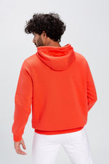 Men's Slim Fit Hoodie Made Of Comfort Melton Padded Front Printed Sweatshirt
