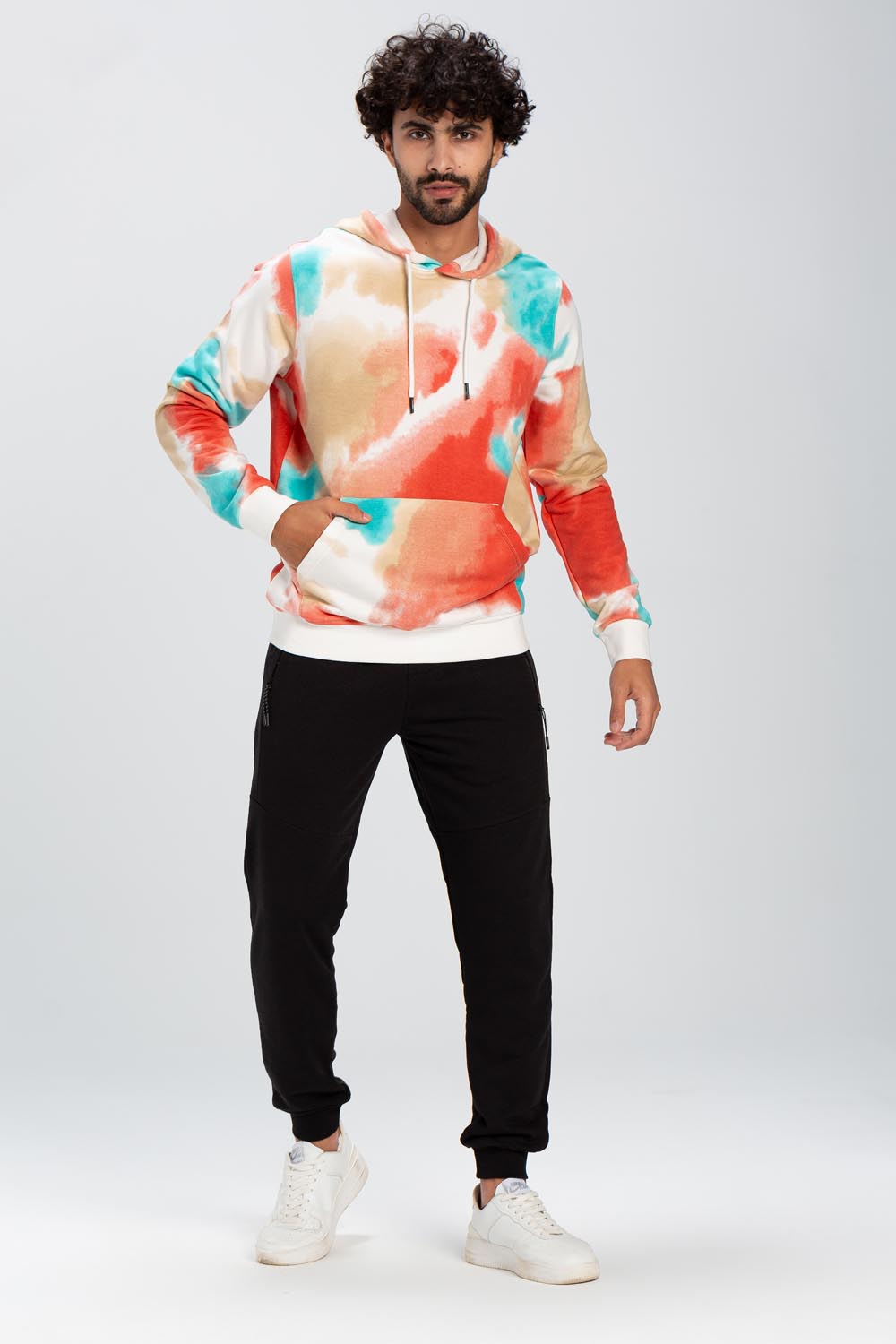 Men's Colorful Regular Fit Hoodie Melton Basic Padded Sweatshirt