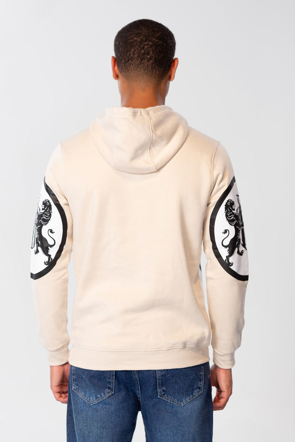 Men's Hoodie With Front And Shoulder Print And Long Sleeves