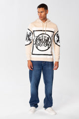 Men's Hoodie With Front And Shoulder Print And Long Sleeves