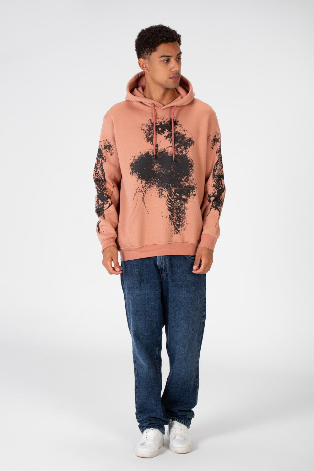 Men's Hoodie Sweatshirt Printed With A Comfortable Melton Material